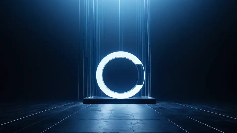 3D渲染，海南自贸港标志性建筑与流动的数字数据流、AI神经网络节点相结合，蓝白主色调，象征科技与开放，俯视构图，富有未来感