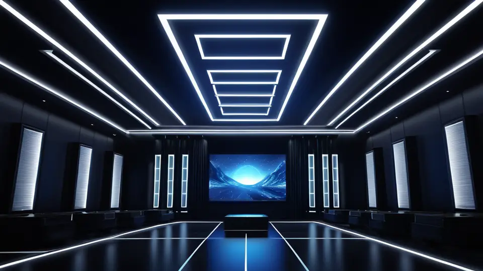 写实摄影风格，一位工程师在现代化的办公室内，面对多块屏幕，屏幕上显示抽象的神经网络结构图、数据流图和模型性能曲线图表，无任何文字，整体采用科技蓝与深灰配色，中央构图，营造专注高效的工作氛围