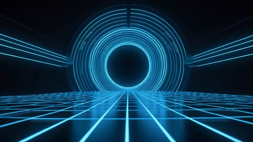 3D渲染风格，一个分步骤的流程示意图，用连接线和抽象图标表示：第一步是手机连接电脑，第二步是电脑屏幕上的世界地图，第三步是手机上的打勾符号，整体采用科技蓝色调，清晰明了的构图，无任何文字标签