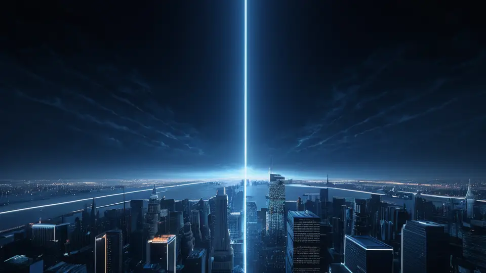 商务示意图，一张圆形会议桌旁坐着几位商务人士，桌面中央摆放一台平板电脑显示柱状图和折线图，无文字，蓝灰配色，平视构图，背景留白