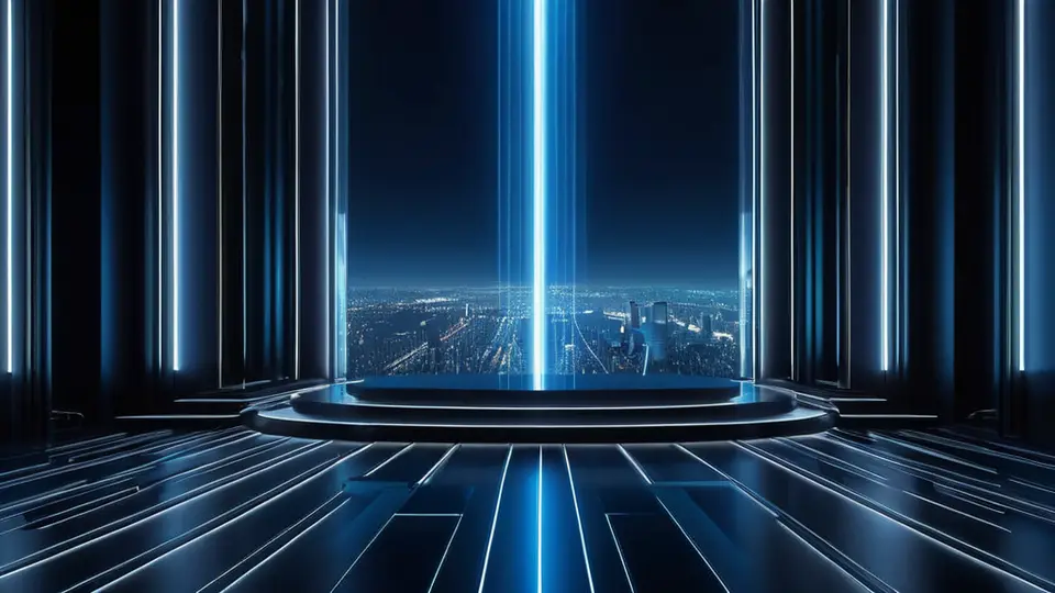 3D渲染，一部智能手机屏幕显示爱奇艺App的会员管理页面，页面中央有一个醒目的开关按钮处于关闭状态，旁边有齿轮图标代表设置，暖色调背景，中央构图，浅灰色桌面衬托，柔和光影