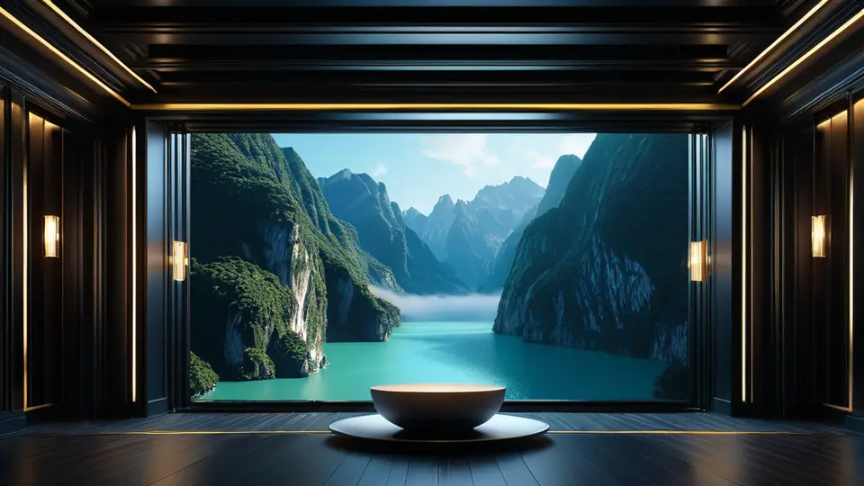 写实摄影，一张办公桌上摆放着一台平板电脑，屏幕上显示优酷视频APP界面，有播放按钮和进度条，旁边放着一杯咖啡和一副眼镜，暖色调灯光，浅景深构图，突出屏幕内容，无文字