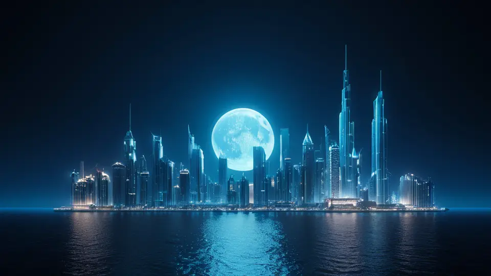 3D渲染，一个透明的数字地球悬浮在深色背景中，地球表面浮现出多个彩色光点代表直播信号源，环绕地球有卫星轨道线条，冷蓝色主色调，居中构图，科技感