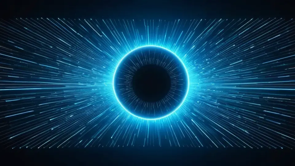3D渲染，一台智能手机、一台笔记本电脑和一台智能电视并排放置在木桌上，屏幕显示抽象彩色图标和几何图形，无任何文字，暖色调灯光，俯视构图，柔和阴影
